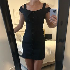 ALC Linen Blend Cold Shoulder Dress